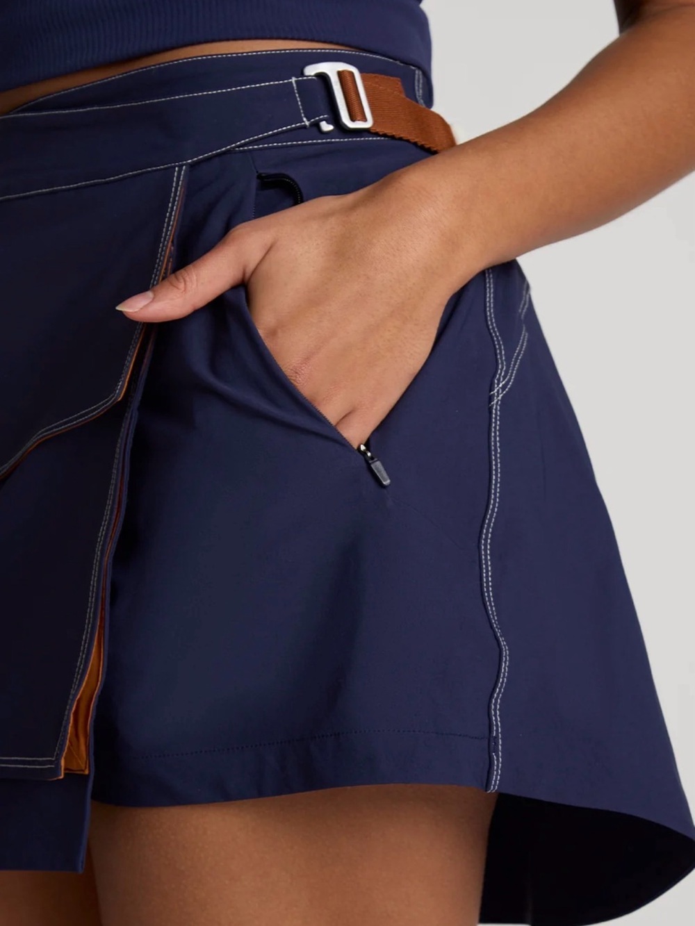 Seniq Navy Hiking Skort with Contrast Stitching - Picture 6 of 6